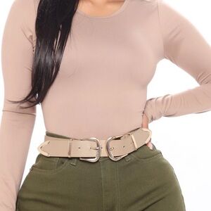 Heart Hips Taupe Long Sleeve Bodysuit